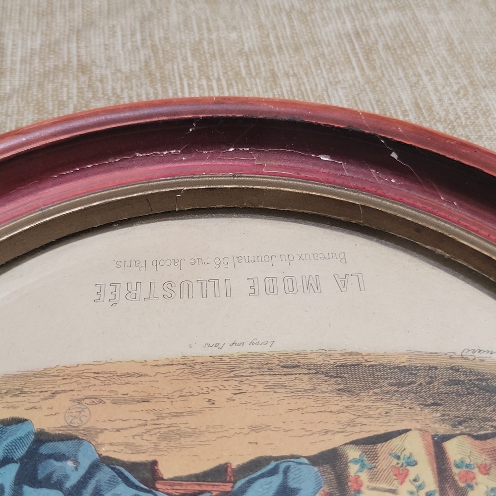 Set of La Mode Illustree 2 oval vintage frame an 8 x 10 and 5 x 7 - Picture 8 of 13